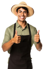 Canvas Print - PNG Mexican waiter showing thumb up clothing adult hand.