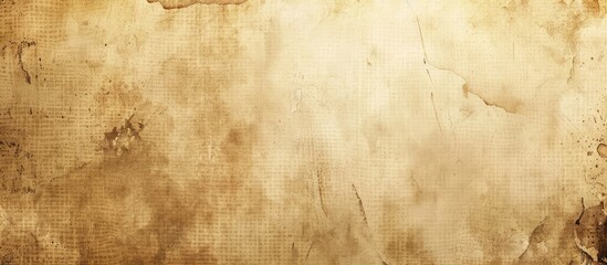Fototapete - An aged cream paper texture with an old, vintage look resembling a rough, grungy vignette, creating a backdrop on hardboard with room for text in a copy space image.