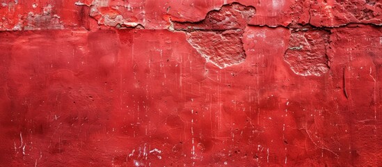 Poster - Red wall background with space for adding text or images; suitable for creative designs requiring copy space image.