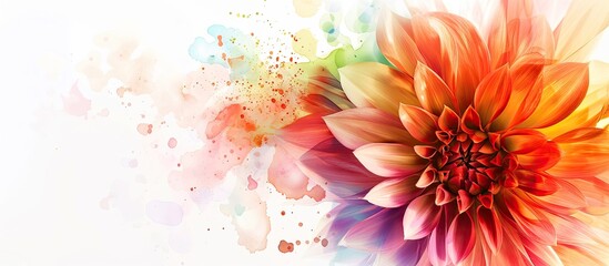 Fototapete - Flower with color effect on a white background, perfect for copy space image.