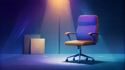 Wall Mural - modern office chair with night background and stars