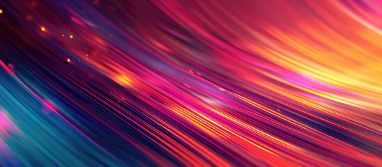 Leinwandbilder - Colorful lines create a light abstract gradient motion on the blurred background, appealing for use as a wallpaper with copy space image.