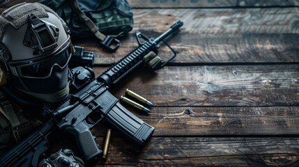 Wall Mural - Special police force SWAT tactical team gear on table