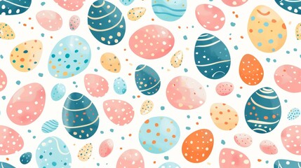Wall Mural - vector illustration seamless background pattern of easter eggs with various pattern designs.