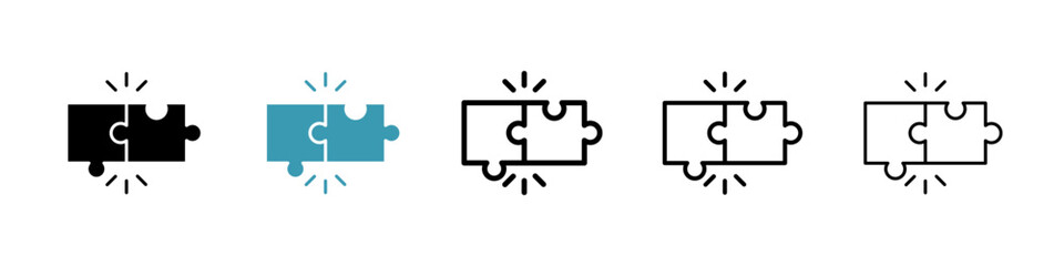 Wall Mural - Compatibility line icon vector set.