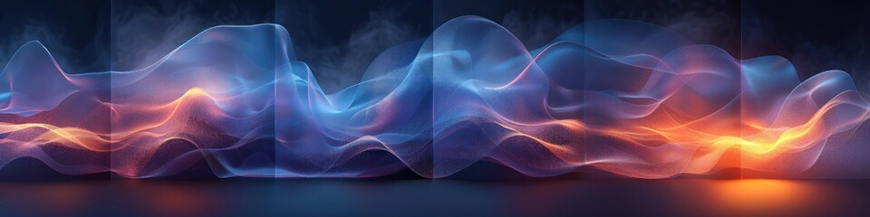 Wall Mural - Abstract Blue and Orange Wave Pattern