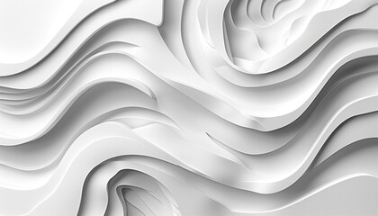 Wall Mural - Abstract white paper cut waves background.