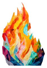 Wall Mural - PNG Flame bonfire art white background.