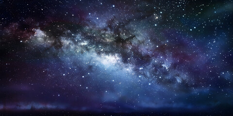 Wall Mural - the magnificent milky way at night - the milky way in the far distant night sky deep dark blue perfe