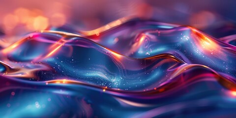 Wall Mural - Abstract Liquid Wave with Bokeh
