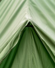 Aufkleber - Abstract Camping Scene with Blurry Green Tent Symmetry in Soft Tones Using Long Exposure and Wide-Angle Lens Techniques