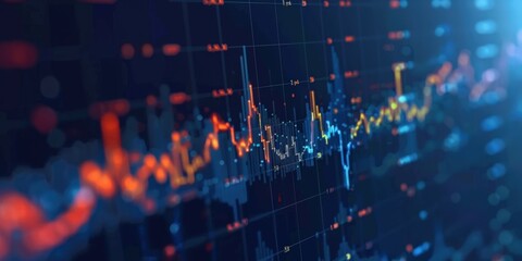 Poster - financial data visualization on screen