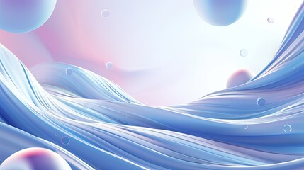 Wall Mural - 3d rendering, blue and purple gradient background with wavy lines