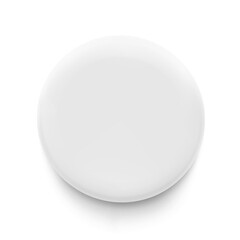 White pin button badge mockup. Vector illustration isolated on white background. Ready and simple to use for your design. The mock-up will make the presentation look as realistic as possible. EPS10.