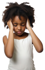 Poster - PNG Young black girl portrait worried child.