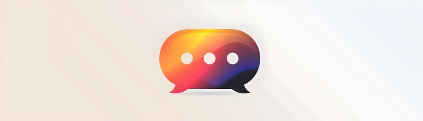 Poster - Icon of a Chat Bubble with Three Dots Representing Communication on White Background