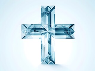 Poster - Minimalist and Elegant Medical Cross Icon on Clean White Background