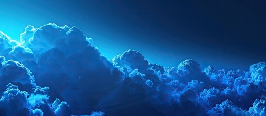 Aufkleber - Dark blue sky with clouds creating a copy space image.