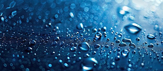 Poster - Blue textured pattern background with a water drop, perfect for adding text with copy space image.