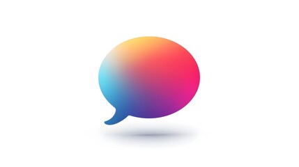 Poster - Simple Speech Bubble Icon Representing Conversation and Communication on Clean White Background