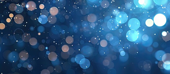 Poster - A blue bokeh background with an abstract style and copy space image.