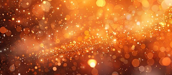 Poster - Abstract orange bokeh background with sparkling lights, ideal for Valentine's Day events, women's day, or romantic occasions, offering a blurred holiday backdrop with copy space image.