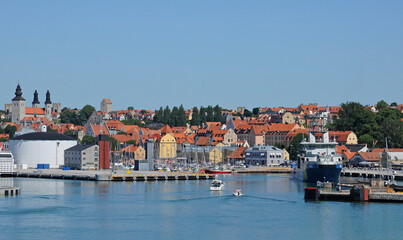 Wall Mural - Sweden, the harbour of Visby in Gotland