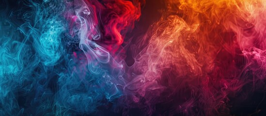 Poster - Artistic smoke effect on a dark background with copy space image.