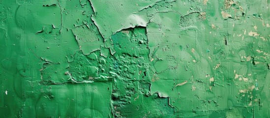 Poster - Abstract texture background of a cement wall painted in green, suitable for copy space image.