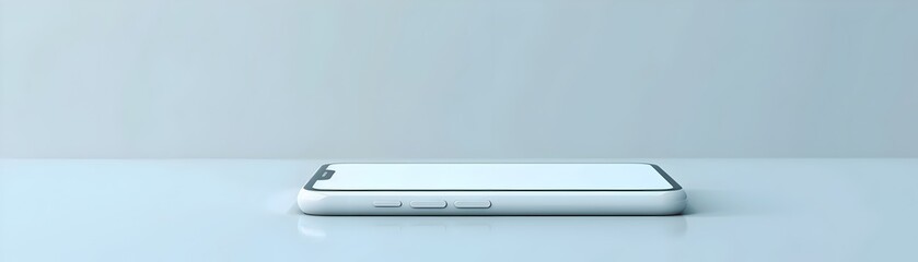 Poster - Clean Minimal White Phone Icon Representing Communication and Technology