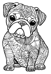 Sticker - PNG Dog doodle sketch art.