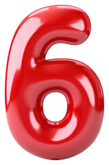 Poster - PNG Number 6 shape red white background anniversary.