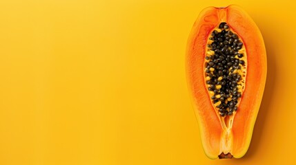Wall Mural - The Papaya Half on Yellow