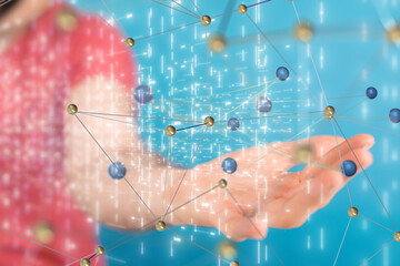 Poster - conference Digital Network and data concept 3d
