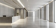 © dinastya - Reception desk and corridor hall in empty modern office or hotel. Business corporate background for branding, web and presentation