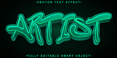 Poster - Graffiti Green Artist Vector Fully Editable Smart Object Text Effect