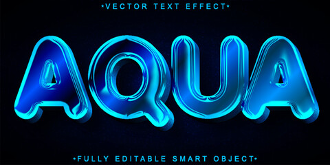 Poster - Cartoon Aqua Vector Fully Editable Smart Object Text Effect
