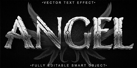 Poster - Silver Historic Angel Vector Fully Editable Smart Object Text Effect