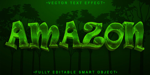 Poster - Green Amazon Forest Vector Fully Editable Smart Object Text Effect
