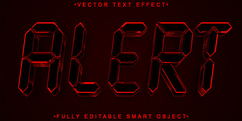Poster - Red Black Alert Vector Fully Editable Smart Object Text Effect