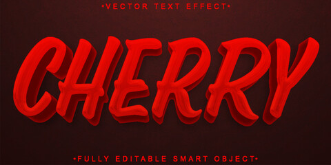 Poster - Red Cherry Vector Fully Editable Smart Object Text Effect