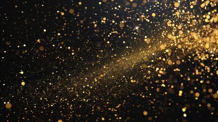 Gold glitter texture on a black background