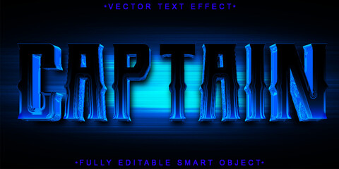 Poster - Blue Viking Captain Vector Fully Editable Smart Object Text Effect