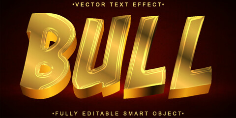 Poster - Cartoon Orange Bull Vector Fully Editable Smart Object Text Effect