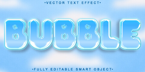 Poster - Water Bubble Vector Fully Editable Smart Object Text Effect