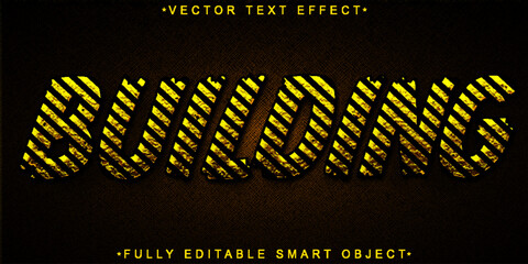 Poster - Yellow Line Worn Building Vector Fully Editable Smart Object Text Effect