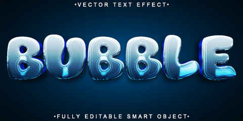 Poster - Water Bubble Vector Fully Editable Smart Object Text Effect