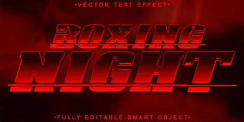 Poster - Red Boxing Night Vector Fully Editable Smart Object Text Effect