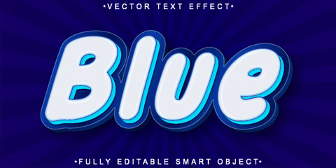 Poster - Blue Vector Fully Editable Smart Object Text Effect