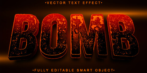 Poster - Red Bomb Explosion Vector Fully Editable Smart Object Text Effect